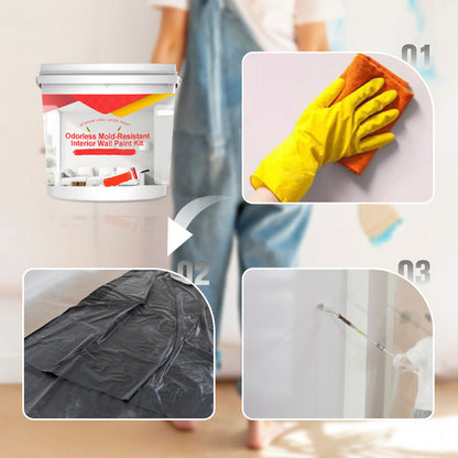 Odorless Mold-Resistant Interior Wall Paint Kit