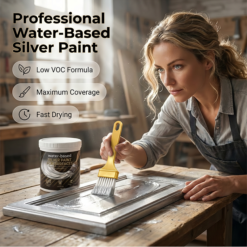 🎨✨ Water-based Silver Paint – Eco-friendly, quick-drying, with a shiny silver finish – Pay on delivery 🖌️✅