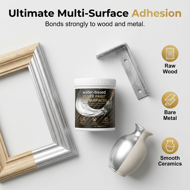🎨✨ Water-based Silver Paint – Eco-friendly, quick-drying, with a shiny silver finish – Pay on delivery 🖌️✅
