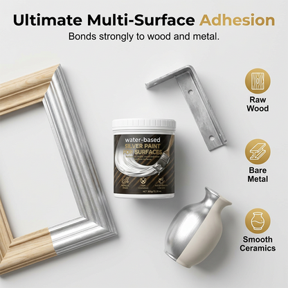 🎨✨ Water-based Silver Paint – Eco-friendly, quick-drying, with a shiny silver finish – Pay on delivery 🖌️✅