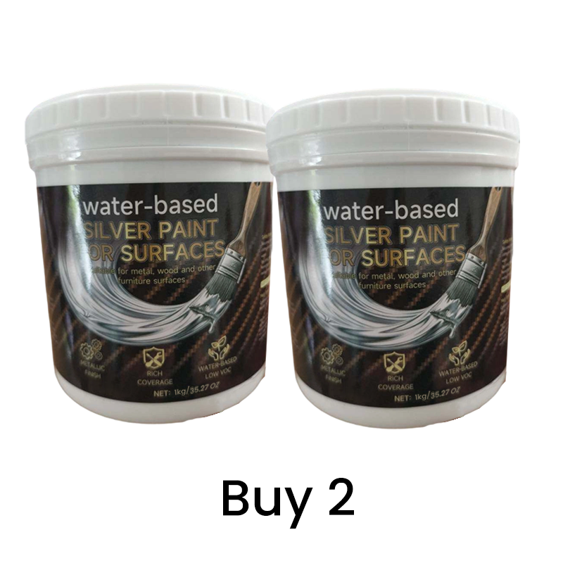 🎨✨ Water-based Silver Paint – Eco-friendly, quick-drying, with a shiny silver finish – Pay on delivery 🖌️✅
