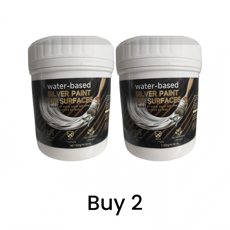 🎨✨ Water-based Silver Paint – Eco-friendly, quick-drying, with a shiny silver finish – Pay on delivery 🖌️✅
