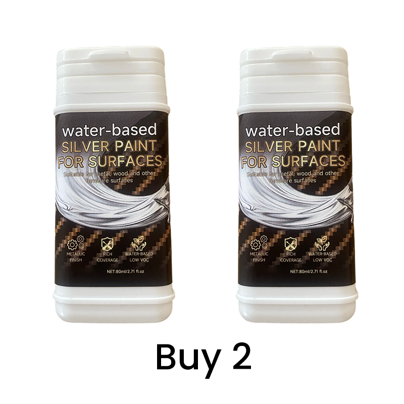 🎨✨ Water-based Silver Paint – Eco-friendly, quick-drying, with a shiny silver finish – Pay on delivery 🖌️✅