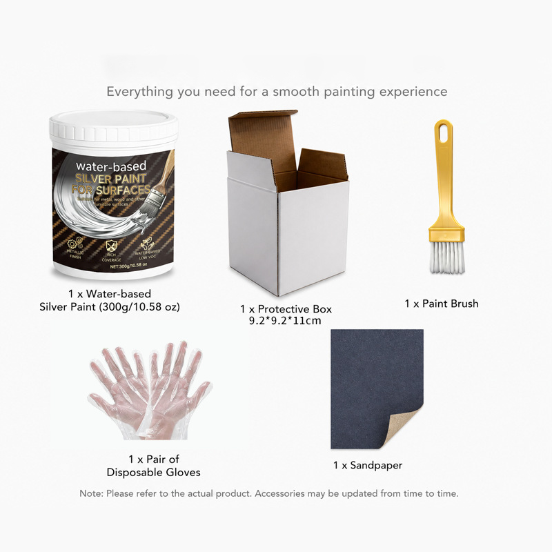 🎨✨ Water-based Silver Paint – Eco-friendly, quick-drying, with a shiny silver finish – Pay on delivery 🖌️✅